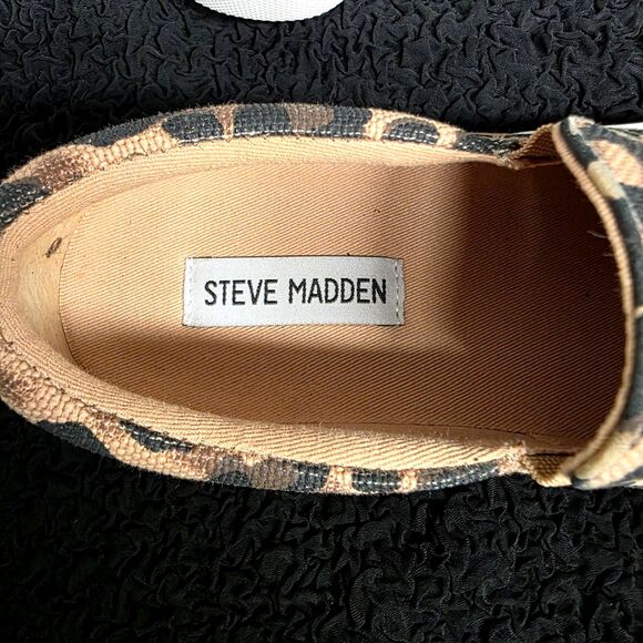 Steve Madden Gills Platform Slip-On Sneakers Leopard Print Size 6 - Picture 4 of 6